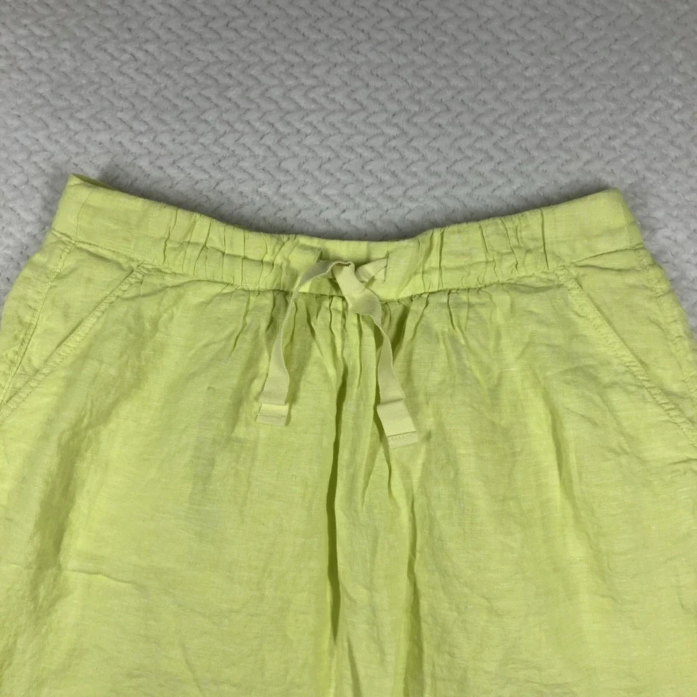 J Crew Womens Linen Paperbag Mini Skirt 8 Yellow Preppy Coastal‎ Beach